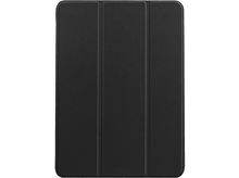 Charger l'image dans la galerie, Étui de tablette noir avec surface texturée et trois plis verticaux.