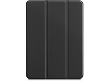 Charger l'image dans la galerie, Étui de tablette noir avec un design à trois volets. Le matériau a un aspect texturé.