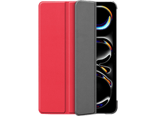 Charger l'image dans la galerie, Coque de téléphone rouge et grise, ouverte, révélant l'écran du téléphone. Fond noir.