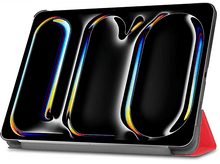 Charger l'image dans la galerie, Tablette dans un étui rouge, avec un grand logo coloré sur l'écran.