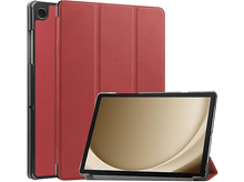 Charger l'image dans la galerie, Un étui de tablette rouge avec une tablette à l'intérieur. L'étui est plié et la tablette est debout.