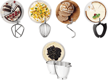 Charger l'image dans la galerie, Accessoires d'appareils de cuisine, y compris des accessoires de mixeur et des bols, disposés sur une surface.