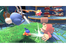 Charger l'image dans la galerie, Scène de jeu vidéo avec des personnages qui se battent. Des personnages colorés s'affrontent dans une bataille.