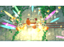 Charger l'image dans la galerie, Trois personnages de Kirby. Entourés de lumière et d'étincelles.