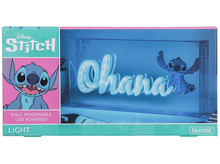 Charger l'image dans la galerie, Une lumière Disney Stitch dans son emballage, avec le mot "Ohana" allumé.