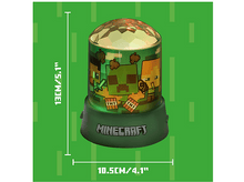 Charger l'image dans la galerie, Lampe sur le thème de Minecraft, cylindrique, avec une base verte et des personnages.