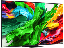 Charger l'image dans la galerie, Une télévision à écran plat affiche une peinture abstraite colorée avec des coups de pinceau verts, jaunes, rouges et blancs.