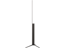 Charger l'image dans la galerie, Un téléviseur élégant et moderne, vu de côté, avec un écran sombre et un support simple.