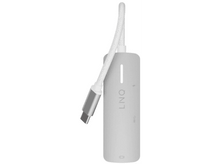 Charger l'image dans la galerie, Un moniteur vertical montre une personne tendant la main vers un affichage lumineux.