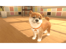 Charger l'image dans la galerie, Un chiot Shiba Inu de style cartoon debout sur un plancher en bois, regardant le spectateur.