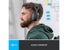 Charger l'image dans la galerie, Un homme barbu portant un casque, le texte 'AUDIO IMMERSIVE' est en dessous.