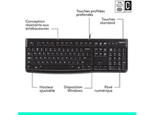 Charger l'image dans la galerie, LOGITECH Clavier K120 AZERTY Noir (920-002482)