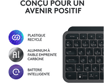 Charger l'image dans la galerie, Clavier avec texte: Conçu pour un avenir positif. Plastique recyclé, aluminium à faible empreinte carbone.