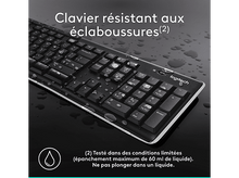 Charger l'image dans la galerie, Clavier noir avec des gouttes d'eau sur les touches. Texte sur résistant aux éclaboussures.