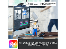 Charger l'image dans la galerie, Un écran d'ordinateur affiche le skateboard et le montage vidéo.