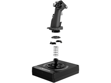 Charger l'image dans la galerie, Manche de vol démonté. Composants noirs et gris, ressort et base.