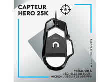 Charger l'image dans la galerie, Souris d'ordinateur noire et blanche avec une cible et du texte, sur une surface grise.