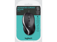 Charger l'image dans la galerie, Souris dans boîte : noire, argentée. Logo Logitech, filaire avancé.