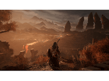 Charger l'image dans la galerie, Paysage d'un monde fantastique avec un guerrier au premier plan.