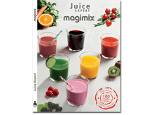 Charger l'image dans la galerie, Une couverture de livre avec différents verres de jus, ainsi que des fruits et des légumes.