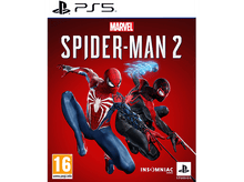 Charger l'image dans la galerie, Couverture de jeu vidéo avec Spider-Man et Miles Morales. Fond rouge. Logos Insomniac et PlayStation.