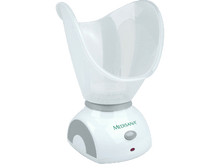 Charger l'image dans la galerie, Un bain de vapeur facial blanc avec une base grise et un bec vapeur transparent.