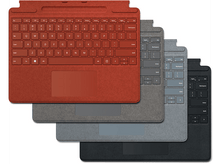 Charger l'image dans la galerie, Quatre housses de clavier Surface Pro de différentes couleurs : rouge, gris, gris clair et noir. Fond blanc.