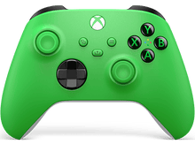 Charger l'image dans la galerie, Une manette Xbox verte avec des boutons et un pavé directionnel sur fond noir.