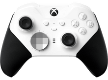 Charger l'image dans la galerie, Manette Xbox blanche avec des accents noirs. Boutons étiquetés.