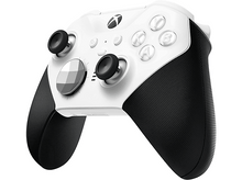 Charger l'image dans la galerie, Une manette Xbox Elite Series 2 blanche et noire. Avec des poignées noires et des boutons blancs.