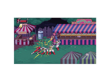 Charger l'image dans la galerie, Le Power Ranger rouge combat des ennemis dans une fête foraine.