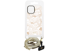 Charger l'image dans la galerie, Une coque de téléphone avec un motif floral et une sangle assortie. L'étui est dans un emballage plastique transparent.