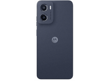 Charger l'image dans la galerie, L'arrière d'un téléphone Motorola bleu avec deux caméras et le logo Motorola.