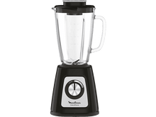 Charger l'image dans la galerie, Un blender noir et argenté. Il possède un récipient en verre.