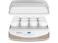 Charger l'image dans la galerie, Une yaourtière blanche avec des pots et un couvercle transparent.