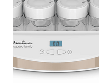 Charger l'image dans la galerie, Yaourtière avec corps blanc, affichage numérique 08 et pots en verre à l'intérieur.