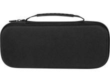 Charger l'image dans la galerie, Une housse de transport noire pour une Nintendo Switch. Elle a une poignée et une fermeture éclair. Sur fond noir.