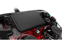 Charger l'image dans la galerie, Une manette PS4 transparente avec des composants internes rouges et des boutons et joysticks noirs. Vue rapprochée.