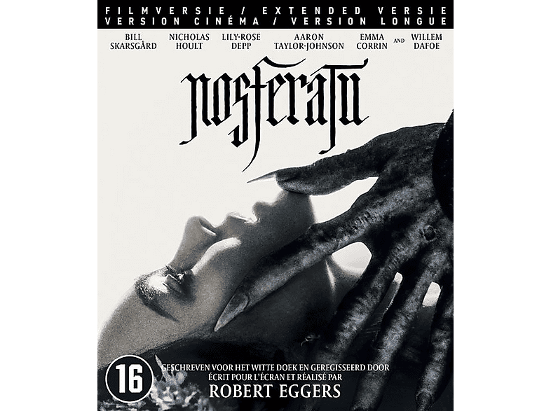 Affiche de film avec acteurs et titre 'Nosferatu'.