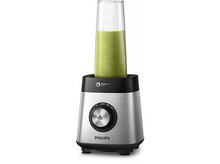 Charger l'image dans la galerie, Mixeur argent et noir avec smoothie vert à l'intérieur et un cadran à l'avant.