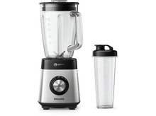 Charger l'image dans la galerie, Un blender Philips avec un bocal transparent et un shaker séparé sur fond blanc.