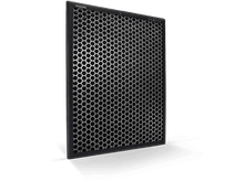 Charger l'image dans la galerie, Filtre à air Philips noir avec motif en nid d'abeille, sur fond noir.