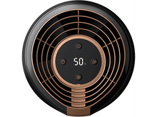 Charger l'image dans la galerie, Vue de dessus d'un purificateur d'air noir et bronze. Un affichage numérique affiche 50 % et des icônes.