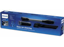 Charger l'image dans la galerie, Une boîte de kit voiture Philips avec accessoires de nettoyage, dont un tuyau, des brosses et un suceur.