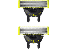 Charger l'image dans la galerie, Deux lames de rechange Philips OneBlade. Accents jaunes. Motif noir et blanc.