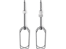 Charger l'image dans la galerie, Deux batteurs en acier inoxydable pour batteur à main, avec connecteurs en plastique blanc.