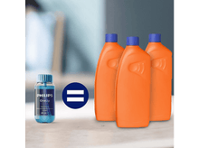 Charger l'image dans la galerie, Une petite bouteille bleue, 3 bouteilles oranges et un signe égal. Les bouteilles sont sur une surface claire, avec un arrière-plan flou.