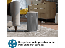 Charger l'image dans la galerie, Purificateur d'air avec un design noir et blanc sur un tapis, avec dimensions.