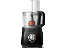 Charger l'image dans la galerie, Robot culinaire Philips noir avec un bol transparent et une commande de vitesse ronde.
