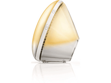 Charger l'image dans la galerie, Un appareil lumineux blanc et jaune. Il a un design incurvé et une bande blanche avec des boutons.